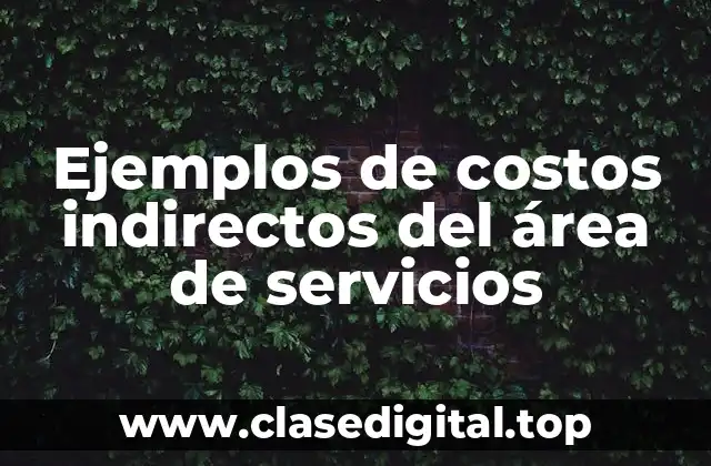 Ejemplos de costos indirectos del área de servicios