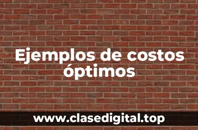 Ejemplos de costos óptimos