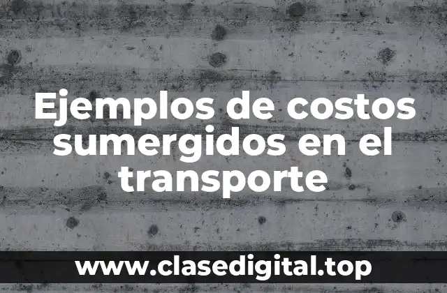 Ejemplos de costos sumergidos en el transporte
