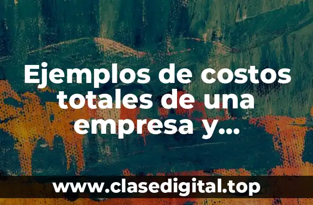 Ejemplos de costos totales de una empresa y Significado