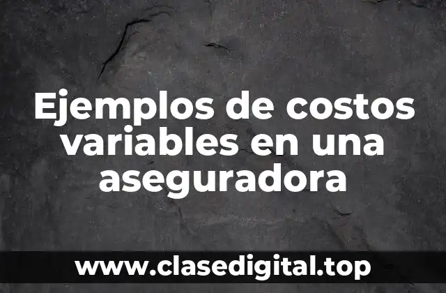 Ejemplos de costos variables en una aseguradora