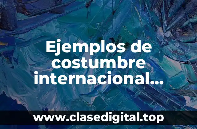 Ejemplos de costumbre internacional presentados en la corte internacional