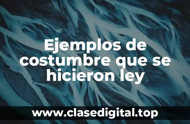 Ejemplos de costumbre que se hicieron ley