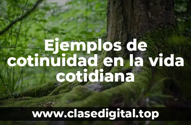 Ejemplos de cotinuidad en la vida cotidiana