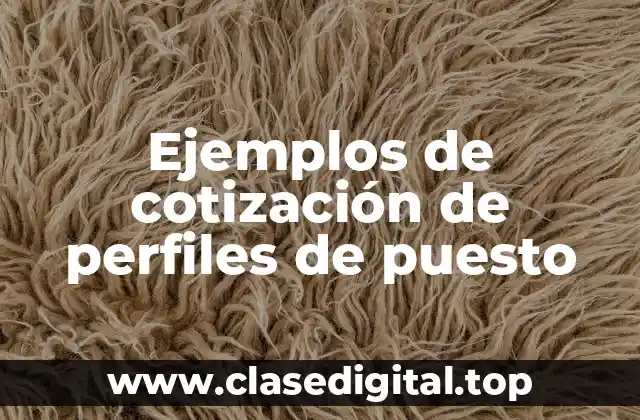 Ejemplos de cotización de perfiles de puesto