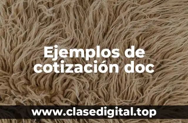 Ejemplos de cotización doc