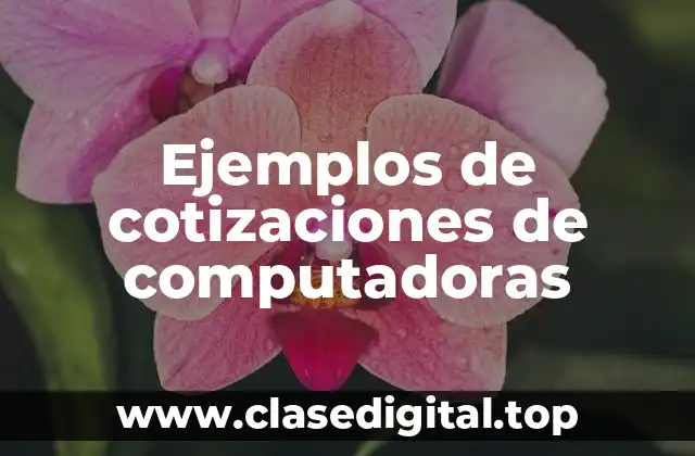 Ejemplos de cotizaciones de computadoras