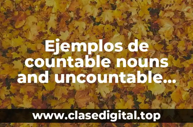 Ejemplos de countable nouns and uncountable nouns