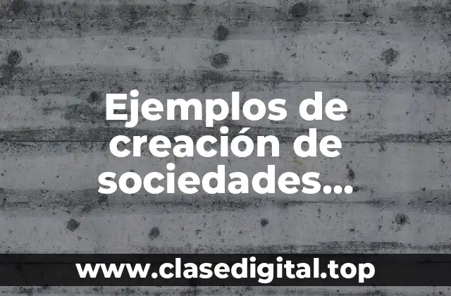 Ejemplos de creación de sociedades anónimas en México