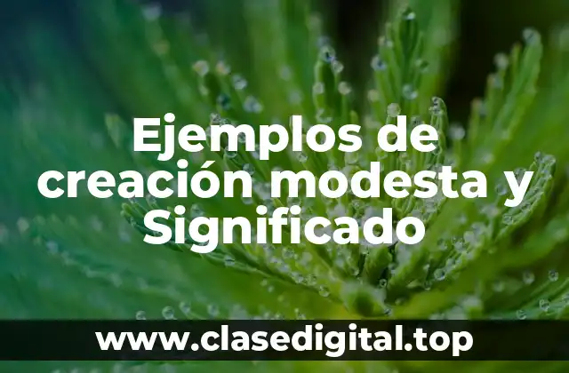 Ejemplos de creación modesta y Significado
