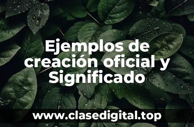 Ejemplos de creación oficial y Significado