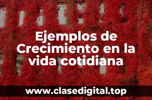 Ejemplos de Crecimiento en la vida cotidiana