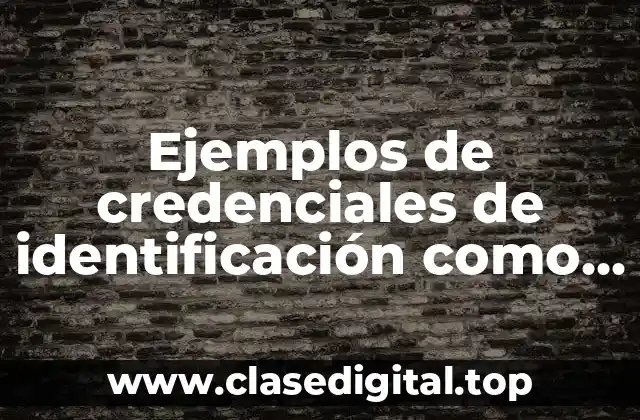 Ejemplos de credenciales de identificación como usuarios o derechohabientes y Significado