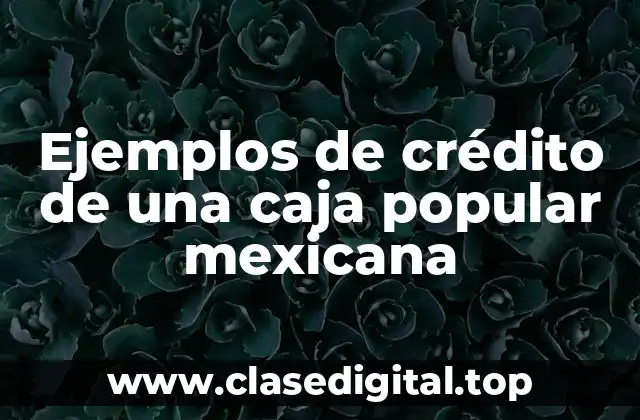 Ejemplos de crédito de una caja popular mexicana