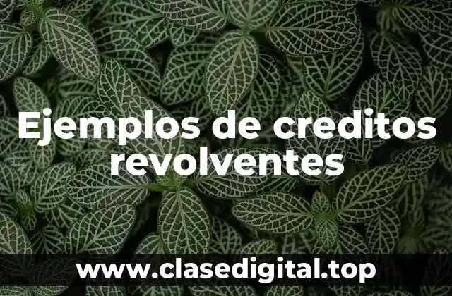 Ejemplos de creditos revolventes