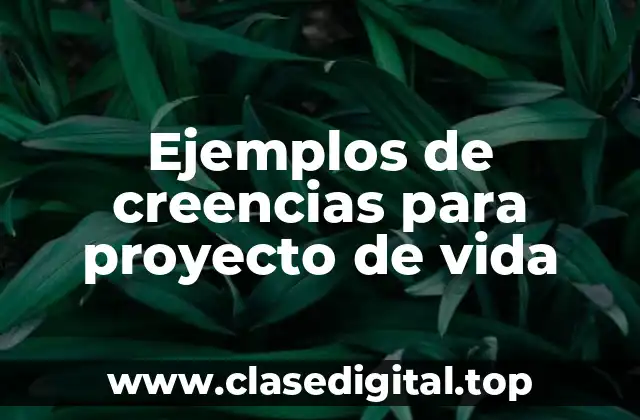Ejemplos de creencias para proyecto de vida