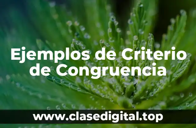Ejemplos de Criterio de Congruencia