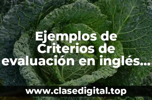Ejemplos de Criterios de evaluación en inglés y Significado