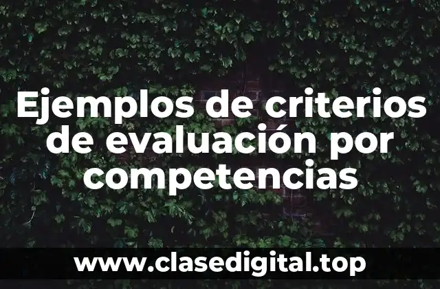 Ejemplos de criterios de evaluación por competencias