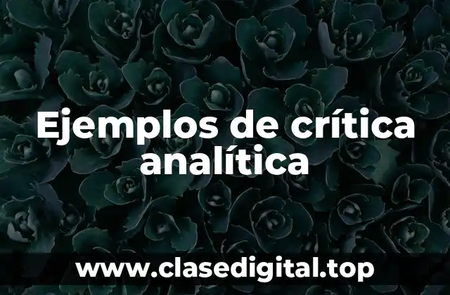 Ejemplos de crítica analítica