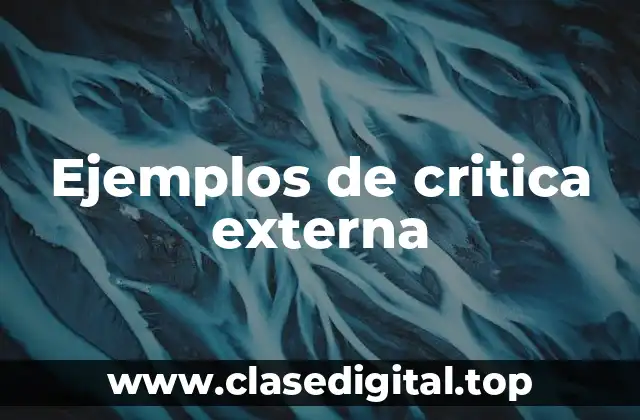 Ejemplos de critica externa