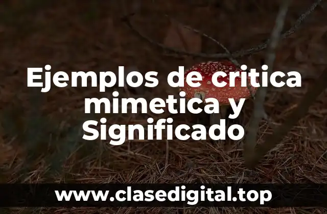 Ejemplos de critica mimetica y Significado