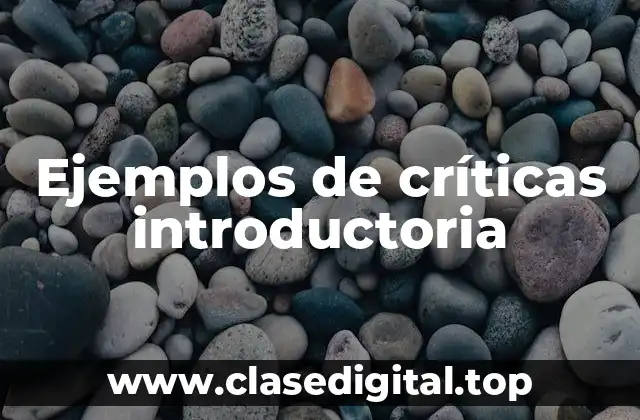 Ejemplos de críticas introductorias