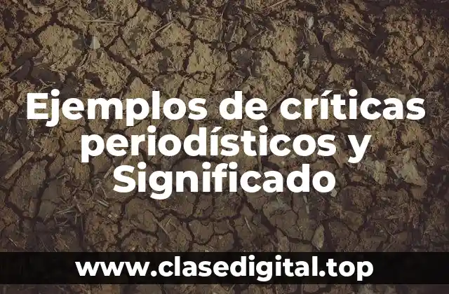 Ejemplos de críticas periodísticos y Significado