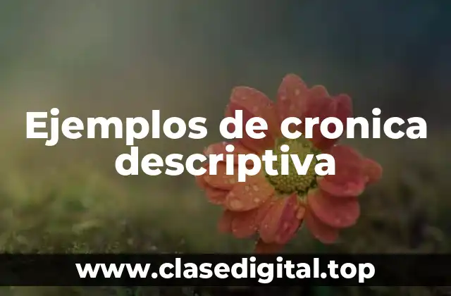 Ejemplos de cronica descriptiva
