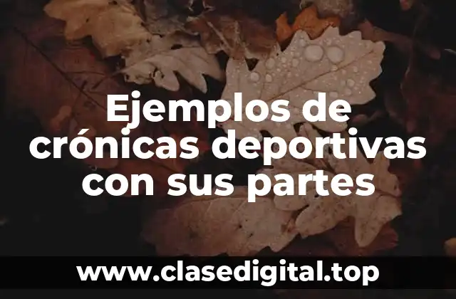 Ejemplos de crónicas deportivas con sus partes