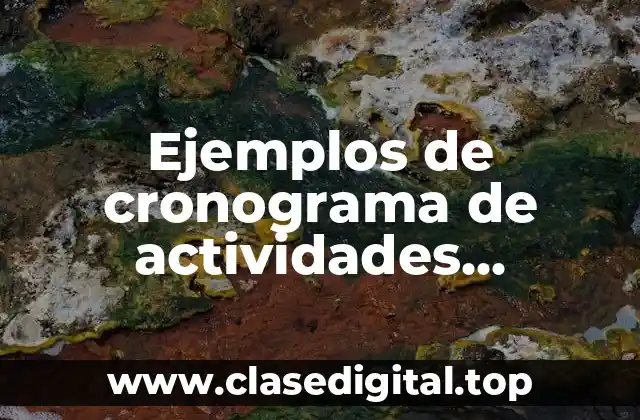 Ejemplos de cronograma de actividades pequeños grupos en preescolar