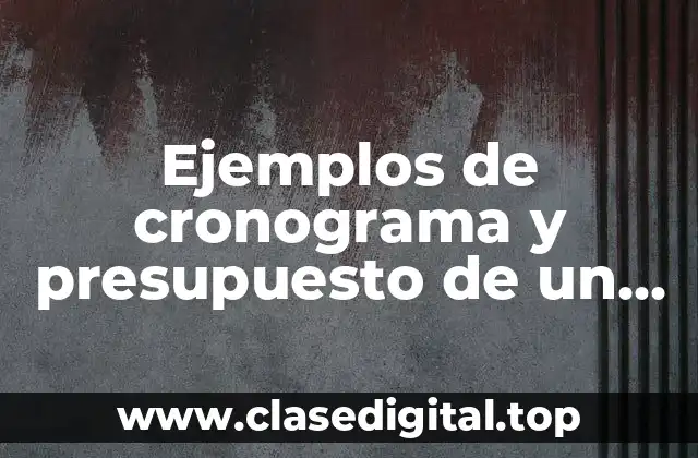 Ejemplos de cronograma y presupuesto de un proyecto de investigación