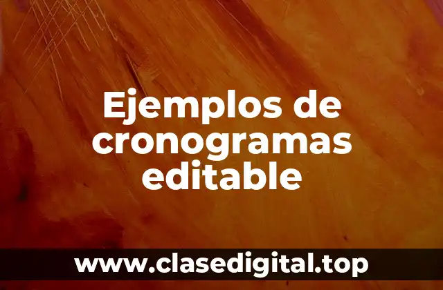Ejemplos de cronogramas editable