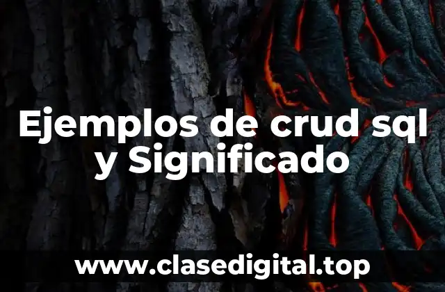 Ejemplos de crud sql y Significado
