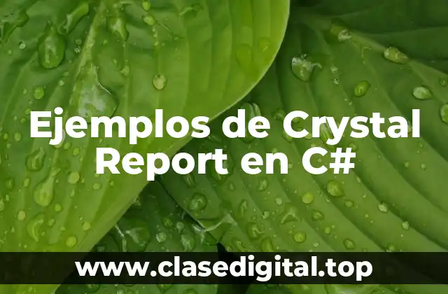 Ejemplos de Crystal Report en C#