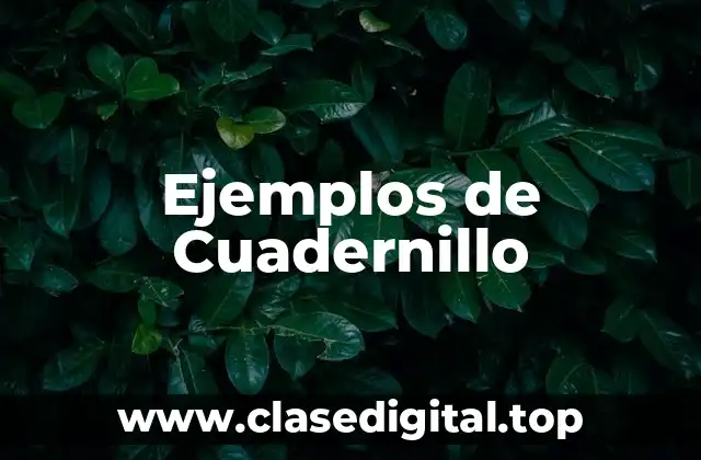 Ejemplos de Cuadernillo