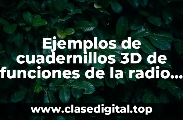 Ejemplos de cuadernillos 3D de funciones de la radio y Significado