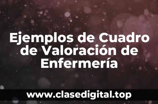 Ejemplos de Cuadro de Valoración de Enfermería