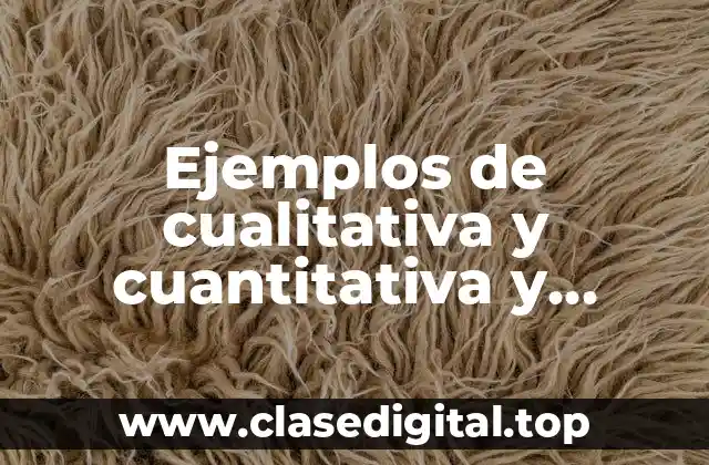 Ejemplos de cualitativa y cuantitativa y Significado