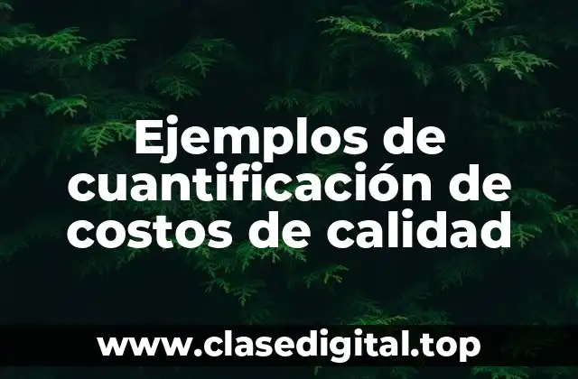 Ejemplos de cuantificación de costos de calidad