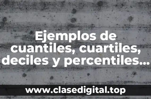 Ejemplos de cuantiles, cuartiles, deciles y percentiles