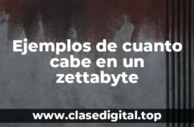 Ejemplos de cuanto cabe en un zettabyte