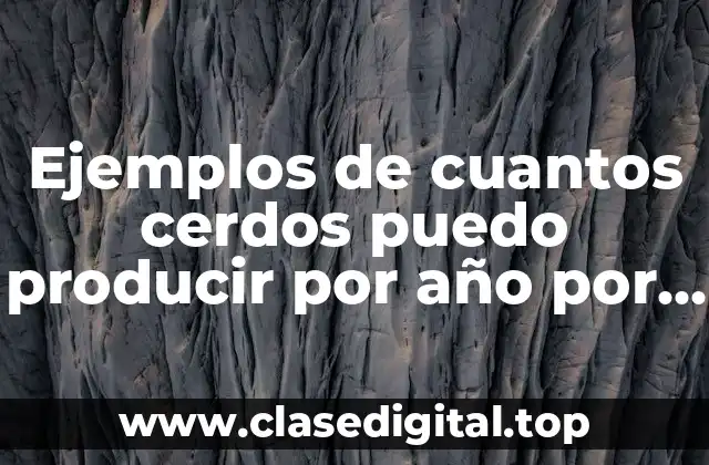 Ejemplos de cuantos cerdos puedo producir por año por madre