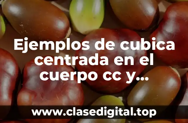 Ejemplos de cubica centrada en el cuerpo cc