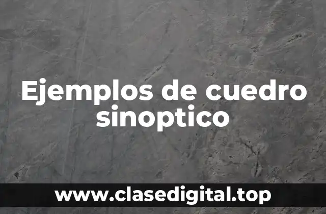 Ejemplos de cuedro sinoptico