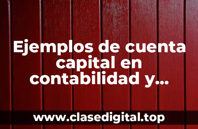 Ejemplos de cuenta capital en contabilidad