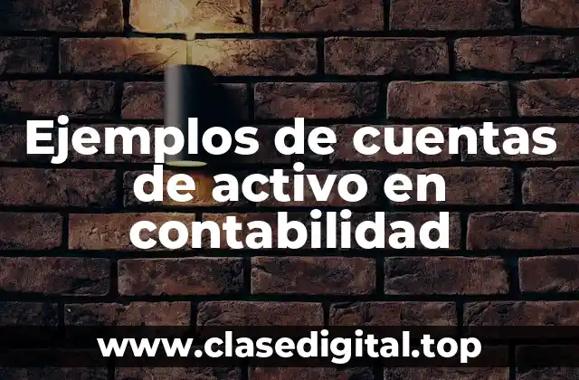 Ejemplos de cuentas de activo en contabilidad