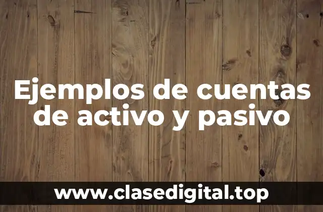 Ejemplos de cuentas de activo y pasivo