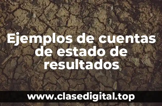 Ejemplos de cuentas de estado de resultados