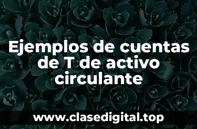 Ejemplos de cuentas de T de activo circulante